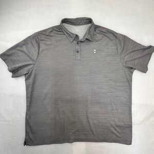 Ocean Coast Mens 2XLT Gray Micro-Stripe Performance Golf Polo Shirt Short Sleeve